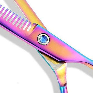 Ciseaux de coiffure professionnels en acier inoxydable légers, noirs et rouges, à pointe affûtée, pour salon de beauté, coupe et effilage des cheveux - Product Image 6