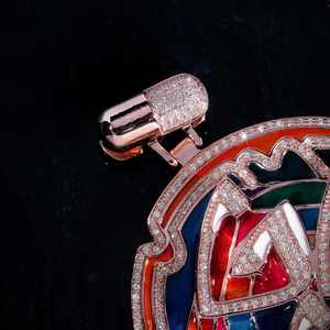 Custom Made Moissanite <b>Charm</b> Pendant Rotatable & Iced Out Sterling <b>Silver</b> with Rhodium Plating Hip-hop Style - Product Image 3