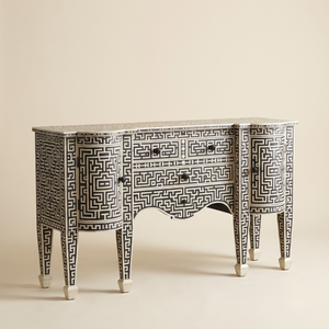 Aparador y Buffet de Diseño Minimalista con Incrustaciones de Hueso Indio, Apariencia Antigua, para Oficina en Casa, con Color Personalizado - Product Image 1