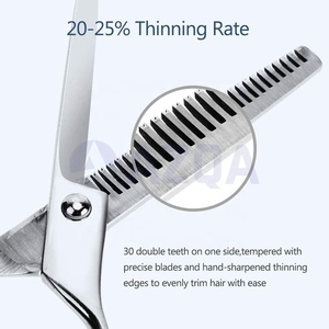 Tijeras Profesionales de Acero Inoxidable para Adelgazar el Cabello, de Doble Cara, con 30 Dientes, Cuchillas Afiladas, Tornillo Ajustable y Reposa Dedos - Product Image 5