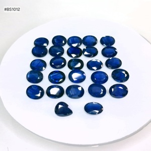พลอยไพลินสีน้ำเงินพรีเมียม คันชานา รูปไข่ ผ่านการอบความร้อน 27 เม็ด น้ำหนัก 57.5 กะรัต เกรด 3A เจียระไนแบบเหลี่ยม สำหรับทำชุดเครื่องประดับ สีน้ำเงินเข้ม - Product Image 3