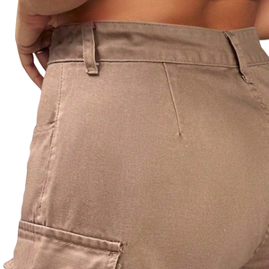 Shorts cargo en jean pour femme, taille mi-haute, multi-poches, décontracté, été, utilitaire, coupe droite, streetwear, OEM, vente en gros, confortable, délavé - Product Image 5