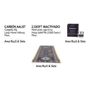 Alfombra Moderna Minimalista de Poliéster Tejida a Mano de 2.5x5 Pies, con Diseño de Medallón, Base de Goma, Suave, Duradera y Lavable - Product Image 2