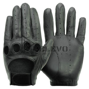 Gants en cuir noir respirants, personnalisables, perforés avec design sur mesure, unisexes, toutes saisons, adultes, logo personnalisé avant/arrière - Product Image 2