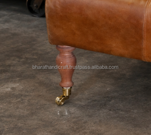 Modern High <b>Back</b> Genuine Leather Arm <b>Chair</b> with Ergonomic <b>Support</b> Wide Armrests Solid Wood Frame Luxury Lounge <b>Chair</b> - Product Image 4