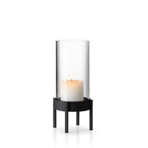 Classic Shape Candle Holder with <b>Black</b> Metal Base Heat Resistant for Home Decoration Metal Glass Votives Candle Holder - Product Image 1