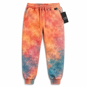 Pantalon de survêtement décontracté pour homme, taille haute, couleur unie, 100% coton, respirant, séchage rapide, qualité supérieure, nouvelle mode, effet délavé à l'acide - Product Image 1