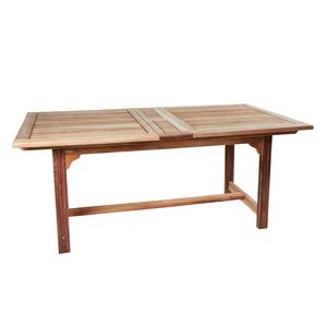 Modern <b>Extendable</b> Solid <b>Wood</b> <b>Dining</b> <b>Table</b> Strong Eco-Friendly Waterproof Durable Outdoor Use - Product Image 1