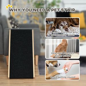 Rampa Pieghevole per Animali Domestici con Altezza Regolabile e Tappeto Antiscivolo in Legno di Pino Nero per Cani e Gatti - Product Image 5