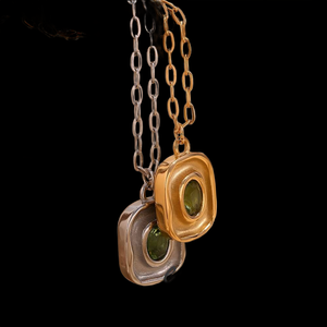 Hot <b>Iced</b> <b>Out</b> Pendant Necklace 925 Silver Plated Green Stone Bezel Setting Link <b>Chain</b> Unisex Everyday Wear From India Supplier - Product Image 4