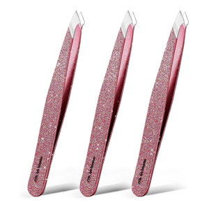 แหนบถอนขนคิ้วปลายแหลมสีชมพู ทำจากสแตนเลสอย่างดี รุ่น Fiber สำหรับกำจัดขนและขจัดเศษผง ยี่ห้อ Apto Enterprises - Product Image 1