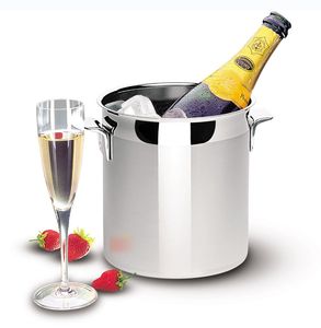 Cubo de hielo metálico profesional con asa resistente para enfriar vino, champán y cerveza, ideal para el hogar, bar, cocina y restaurante. - Product Image 3