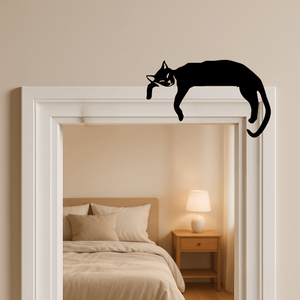 CIFbuy Décoration murale gothique silhouette de chat noir, style vintage bohème, pour cheminée, salon, Halloween, cadeau de porte, TikTok - Product Image 3