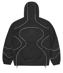 Conjunto de dos piezas de chándal cortavientos personalizado con chaqueta con cremallera y pantalón de nailon - Product Image 2