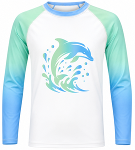 Youth <b>Boys</b> UPF50+ Moisture Wicking Sun Protective Swim Shirt Quick Dry Lightweight Anti-Bacterial Eco-Friendly Beachwear - Product Image 3