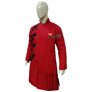 Medieval Red Gambeson Coat Handmade Jacket Historical Quilted Aketon Breathable Viking Knight Costume For Reenactment Faire - Product Image 2