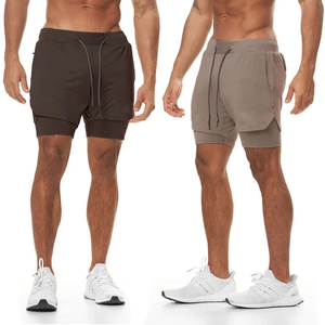 Shorts de compresión 2 en 1 de poliéster de secado rápido para correr, shorts deportivos ajustados para hombre, shorts de doble capa para hombre - Product Image 3