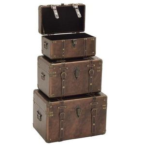 Cofre de Almacenamiento Metálico Decorativo de Estilo Industrial Clásico con Diseño de Correa de Cuero para Organización de Ropa en el Hogar Moderno, Gran Capacidad - Product Image 4