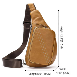 Bolso Bandolera de Cuero Genuino Personalizado para Hombre, Moderno, Deportivo, para Viajes, con Logotipo Personalizado - Product Image 5