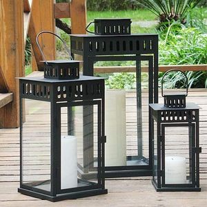 Green Hexagon Metal <b>Lantern</b> Candle Holder for Home Decoration Durable Outdoor Indoor Use - Product Image 4