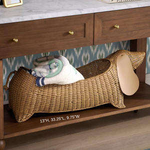 Unique Dachshund Rattan Nursery Room Furniture <b>Wicker</b> <b>Basket</b> Adorable Animal Storage Solution <b>Large</b> Capacity Bin Wholesale - Product Image 3