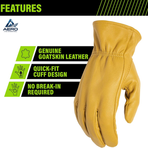 Guantes de Trabajo de Cuero Amarillo Resistentes, Flexibles y Duraderos para Protección de Manos en Almacenes y Mantenimiento General - Product Image 6