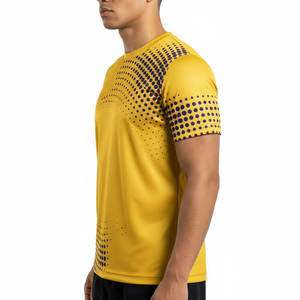 Custom Sports T Shirt Men Breathable Quick Dry Gym Training Tee Soccer Jersey Style OEM Fitness Wear Manufacturer - Product Image 3