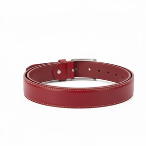 Ceinture en cuir de vache véritable pour homme, sangle décontractée, boucle en acier, légère, respirante, durable, accessoire de mode, design de logo personnalisé - Product Image 1