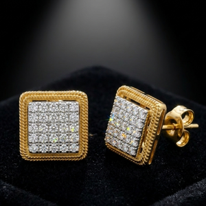 ต่างหูเพชรโมอิสซาไนต์ทรงบริลเลียนท์ AMBER JEWELS T-144 เงินแท้ 925 ประดับด้วยกรอบแบบกรงเล็บ ได้รับการรับรองจาก GRA เหมาะสำหรับทั้งชายและหญิง ใช้ในงานแต่งงานหรืองานปาร์ตี้ - Product Image 1