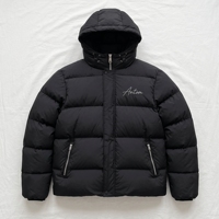 Jaket Bomber Pria Ukuran Besar Kustom OEM, Jaket Puffer Musim Dingin Rajutan Kanvas, Ritsleting Tahan Air, Bernapas, Berkerudung, Hangat, dan Berlapis