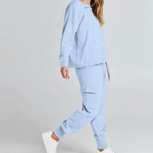 Women's Casual Solid Short Sleeve 2-Piece Knit Pullover <b>Sweater</b> Top Shorts <b>Set</b> 100% Cotton Winter Outfits - Product Image 2