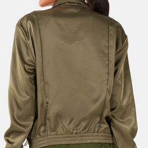 Full Customized High Quality Breathable Eco-Friendly Women's Bomber <b>Jacket</b> with Bamboo Lining and <b>Sheep</b> <b>Skin</b> Leather - Product Image 6