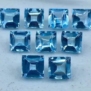 Topacio Azul Cielo Cuadrado Pulido, Gema Suelta, Tamaños Surtidos de 6mm a 10mm, Lote Calibrado para Fabricación de Joyería - Product Image 1