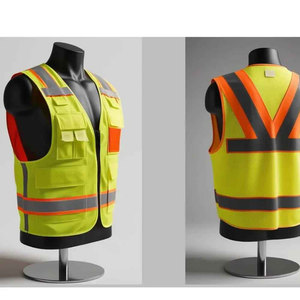 Gilet de sécurité haute visibilité en maille 100% personnalisable avec logo LED, réfléchissant, antistatique et ignifuge pour ingénieurs et ouvriers du bâtiment - Product Image 6