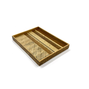 Bandeja de servir de madera maciza hecha a mano con asas, bandeja decorativa rectangular premium para mesa de café, desayuno, ecológica - Product Image 6