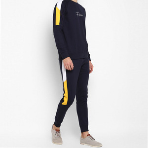 Luxury Product <b>Men's</b> <b>Navy</b> Blue Athletic Tracksuit Soft Cotton <b>Jogger</b> Set Private Label Manufacturer in Pakistan - Product Image 2