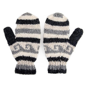 Meilleurs gants sans doigts en laine rayée faits à la main de l'Himalaya, mitaines d'hiver tricotées au crochet écologiques, compatibles écran tactile, personnalisables - Product Image 2