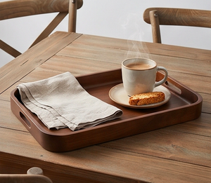 Ensemble de 3 plateaux en bois modernes empilables, rectangulaires, pour l'organisation de table et l'utilisation en cuisine - Product Image 6