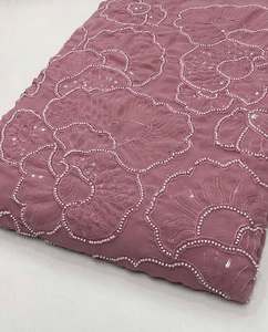 Tissu de luxe brodé de perles, dentelle africaine, maille filet, organza à sequins pour vêtements de boutique, qualité export pour les acheteurs - Product Image 3