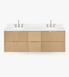 Mueble de Baño Lydia de 60 Pulgadas con Doble Lavabo, Solo Mueble, Roble Natural, Venta al Por Mayor, Fábrica en Vietnam - Product Image 1