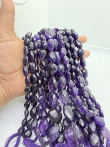 Cuentas de Amatista Roja Natural Facetada en Forma de Pepita, Certificadas por Terceros, para Fabricantes, Proveedores y Venta al por Mayor - Product Image 6