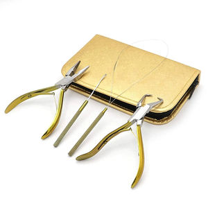 Kit professionnel de pinces pour extensions de cheveux à micro-anneaux avec aiguille à boucle et outils d'application de perles pour usage en salon - Product Image 1