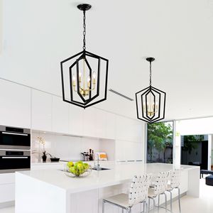 Lampadario moderno 4 luci per sala da pranzo 18.11 \ "oro nero opaco lampada a sospensione in stile industriale per agriturismo - Product Image 3