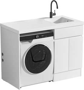 Service de découpe de panneaux pour armoires de buanderie anti-débordement en PVC pour machines à laver, base 100% étanche de 3/4 po d'épaisseur pour éviers de buanderie - Product Image 3