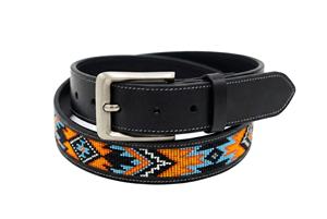 Ceinture Western Unisexe Faite à la Main avec Boucle à Ardillon Perlée, en Cuir de Vachette Véritable Marron Vintage Personnalisé, Imprimée par Transfert Thermique, 1-1,5 pouces - Product Image 3