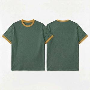 Camiseta de Hombre Estilo Europeo, Oversize, Lisa, de Manga Corta, Algodón Grueso y Transpirable, Color Sólido, Básica - Product Image 2