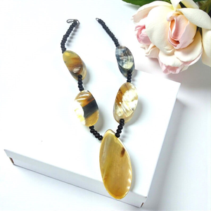 Handmade Real Buffalo Horn Necklace Unique Quality Classic Style Party Chain by Indian Artisans Natural Color Fashion - Product Image 3