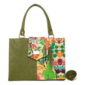 Sac fourre-tout en jute vert naturel, résistant, réutilisable, écologique, pour les courses au supermarché et l'usage quotidien - Product Image 1