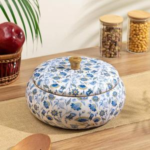 Recipiente Redondo de Madera Amarillo para Alimentos con Tapa de Madera, Diseño de Hojas Tropicales, Ecológico, Hermético, para Cocina y Bodas - Product Image 5