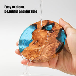 Sous-verre de luxe durable en bois et résine, taille et couleur personnalisables pour la maison, les hôtels et les restaurants - Product Image 2